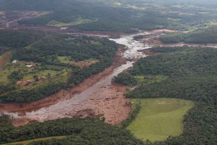 Região atingida pelo rompimento da barragem da Vale em Brumadinho