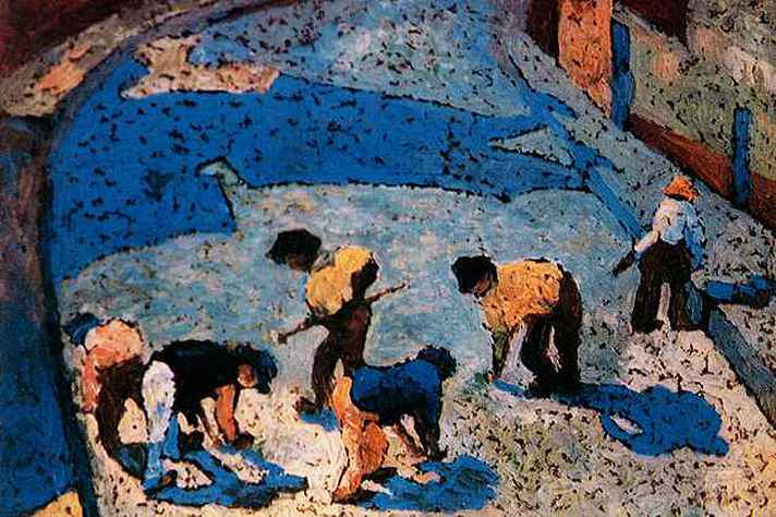 Homens Trabalhando, 1922, de Zina Aita - Óleo sobre tela