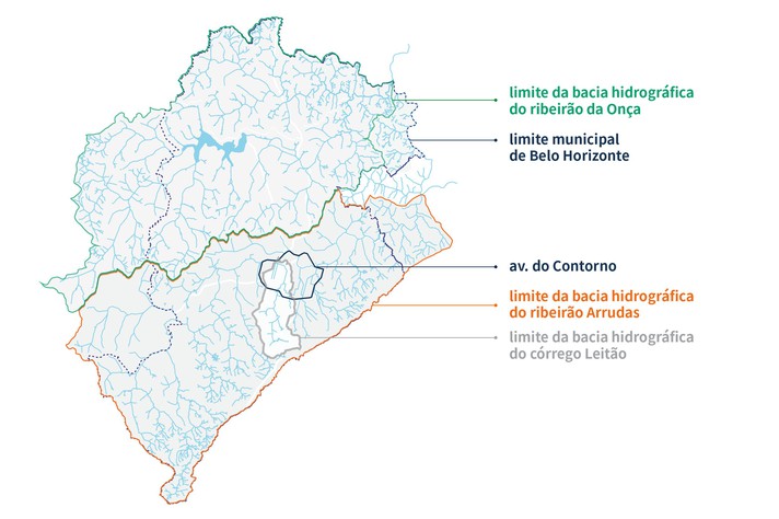 Mapa mostra bacias hidrográficas da capital