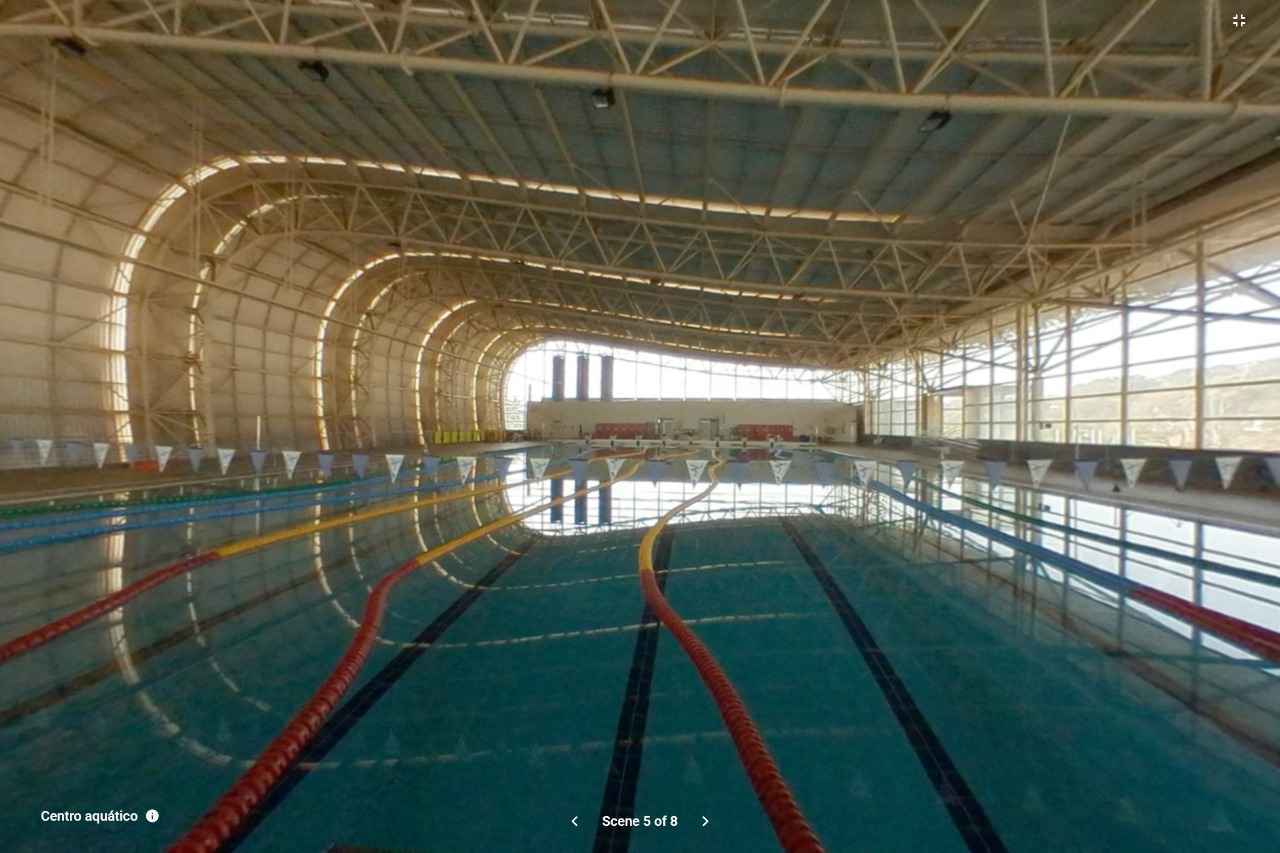 Imagem em 360º da piscina do Centro de Treinamento Esportivo