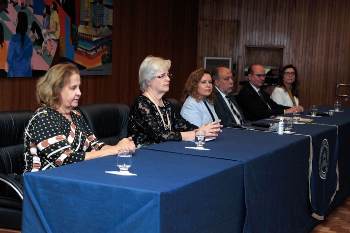 Da esquerda, Mônica Sifuentes, Mônica Lopes, Sandra Goulart, Hermes Guerrero, José Arthur Filho e Ana Maria Rebouças