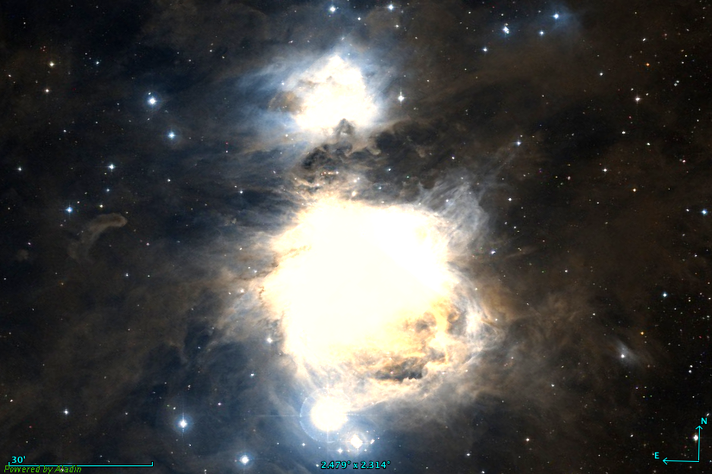 Nebulosa de órion, uma das regiões de formação estelar mais próximas da Terra