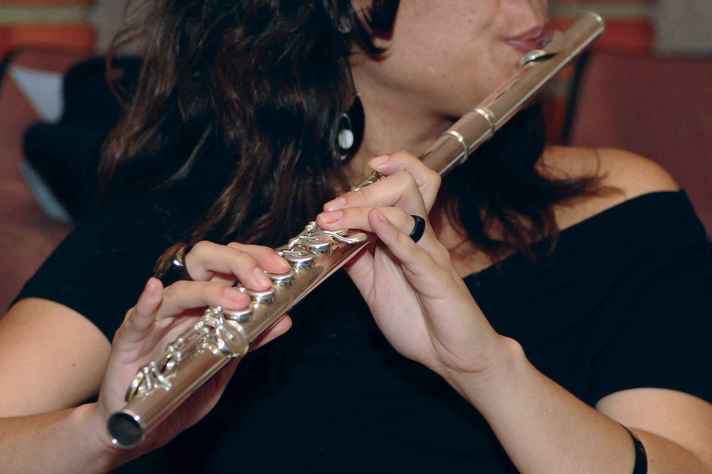 Candidata em performance com flauta  no Vestibular de Habilidades