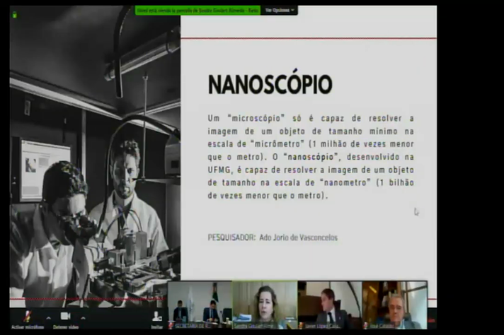 Reprodução de trecho da apresentação sobre o nanoscópio: protótipo em etapa pré-comercial
