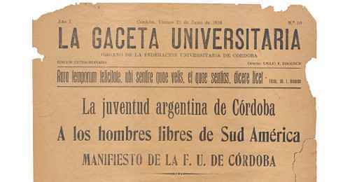 Publicação do Manifesto pela Reforma Universitária La Gaceta Univeritaria de 1928