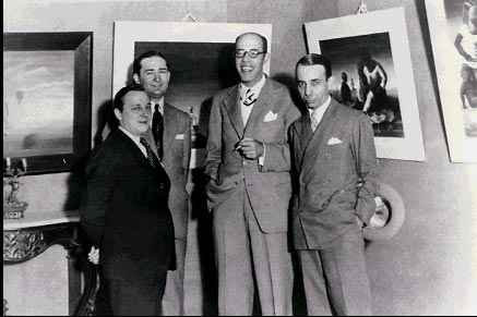 Cândido Portinari, Antônio Bento, Mário de Andrade e Rodrigo Melo Franco, no Palace Hotel, Rio de Janeiro, em 1936