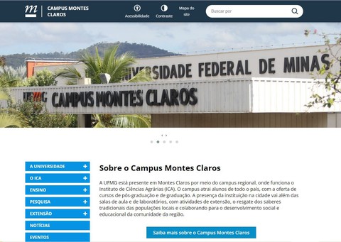 Novo site está alinhado à identidade da UFMG
