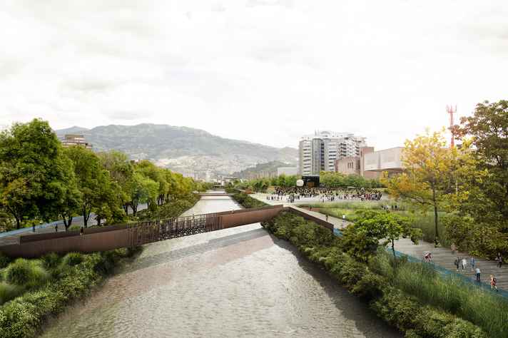 Reprodução do projeto Parque Botânico Rio Medellín