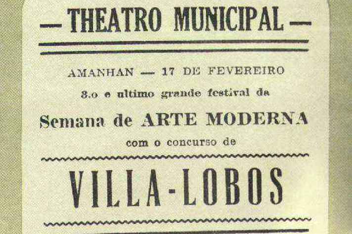 Cartaz anuncia o último dia de programação da Semana de Arte Moderna de 1922