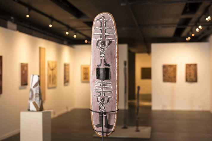 Item de arte aborígene que compõe exposição na Casa Fiat de Cultura