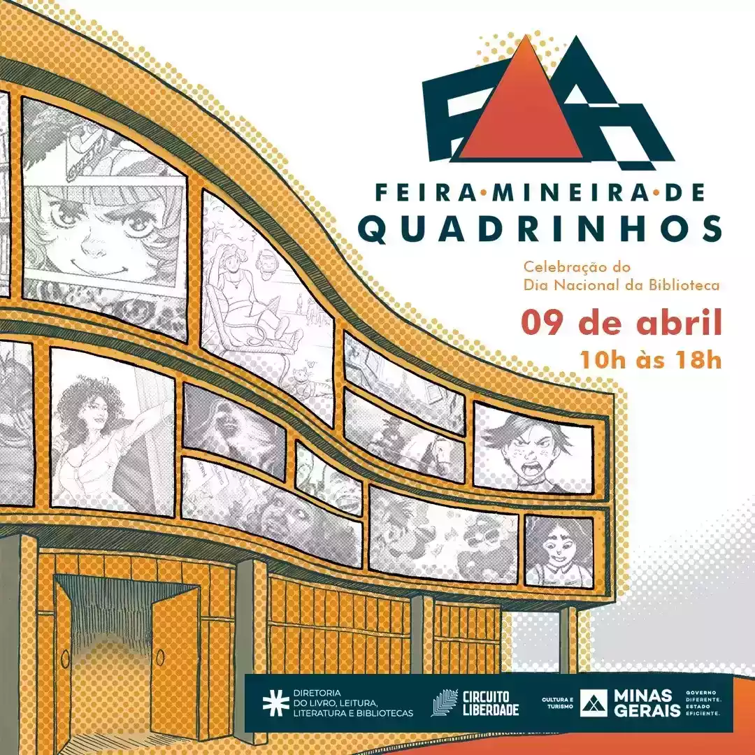 A Feira Mineira de Quadrinhos será realizada na Biblioteca Pública Estadual de Minas Gerais.