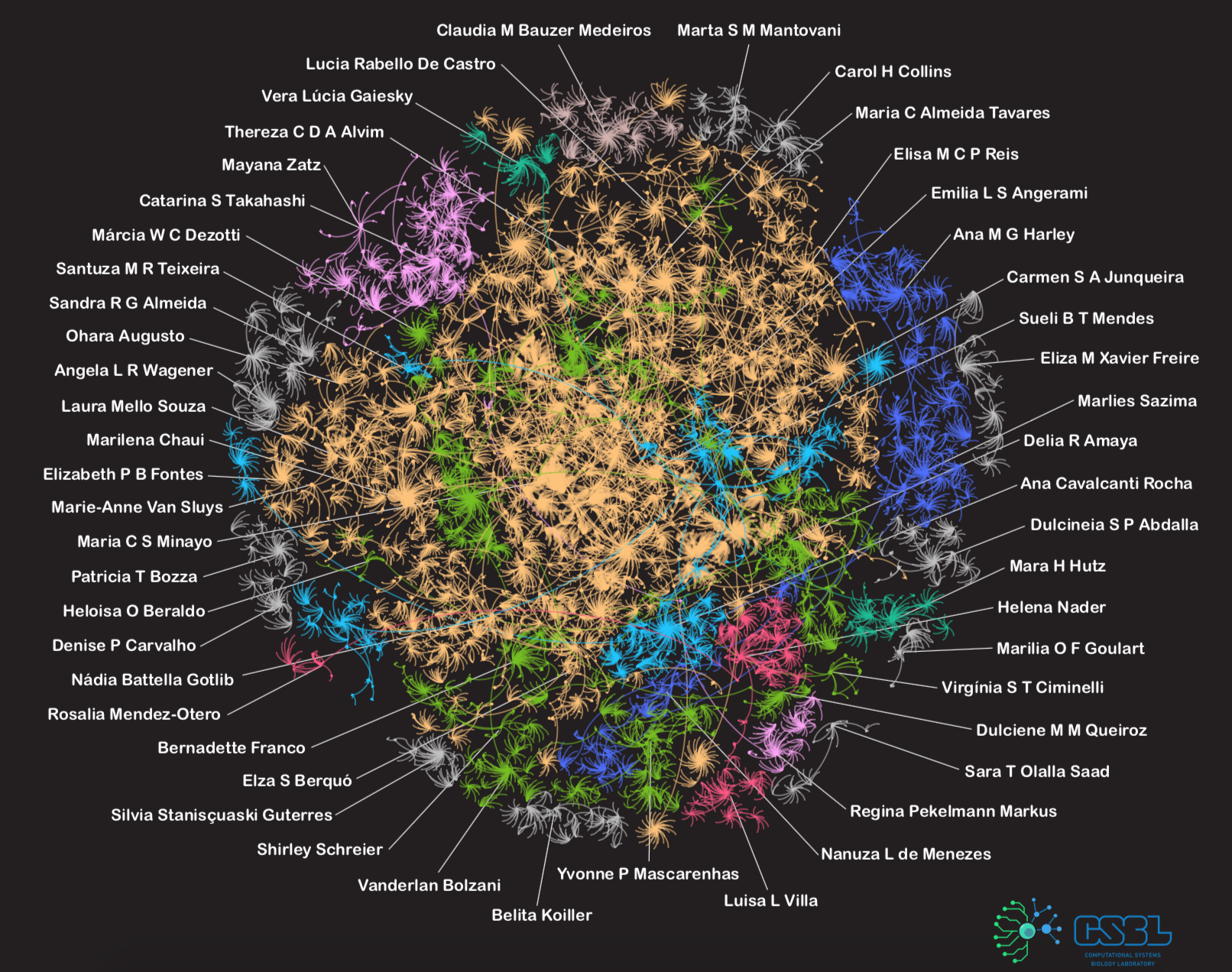 Rede mostra as descendências acadêmicas de 50 pesquisadoras brasileiras