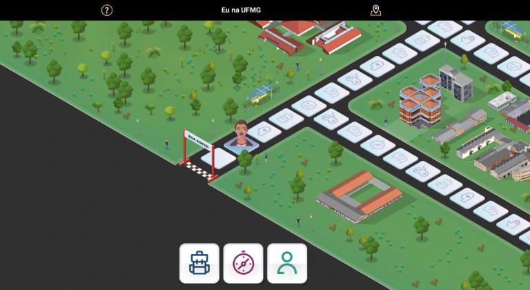 Captura de tela do jogo #EuNaUFMG, disponível no site do evento