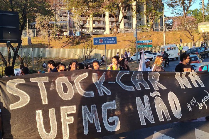 Protesto contra a realização da Stock Car realizado na última quarta-feira