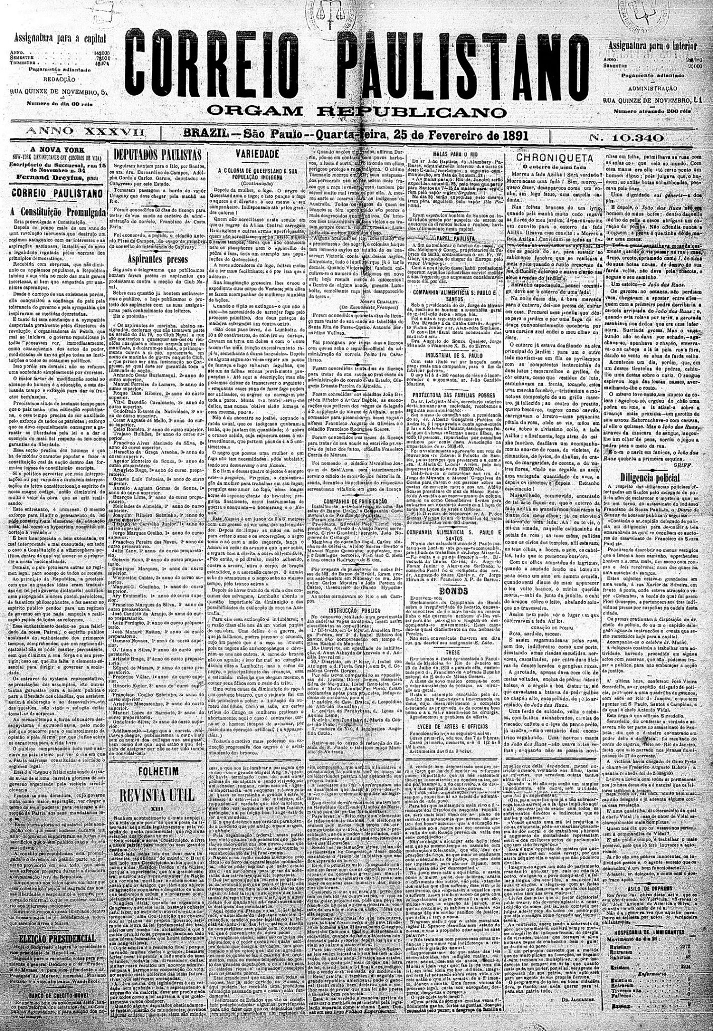 Edições antigas do Jornal Correio Paulistano serviram de fonte para a investigação