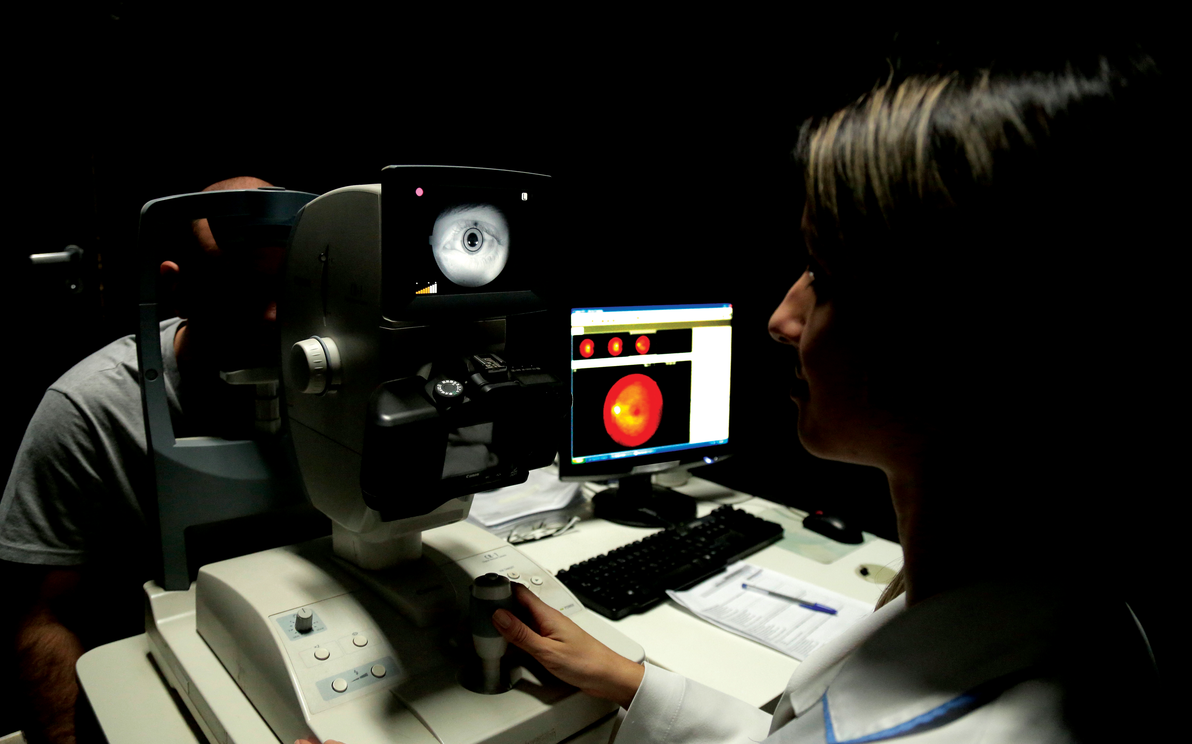 Exame de retinografia realizado no âmbito do projeto, que pode revelar alterações associadas a diabetes e hipertensão